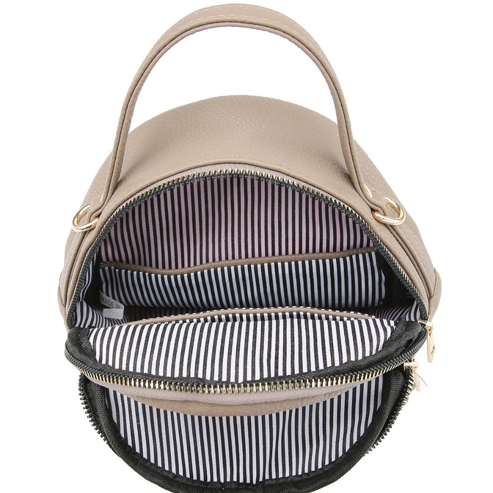 Leatherette Quilted Pattern Backpack - Picture 3 of 8